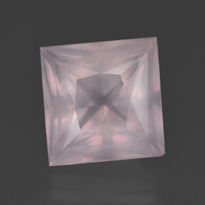 7.81캐럿 천연 라이트 핑크 로즈 쿼츠, 스퀘어, 11.6×11.4 mm, 투명한