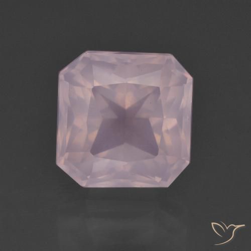5.96ct 자연스러운 라이트 핑크 로즈 쿼츠, 에메랄드 컷, 투명한