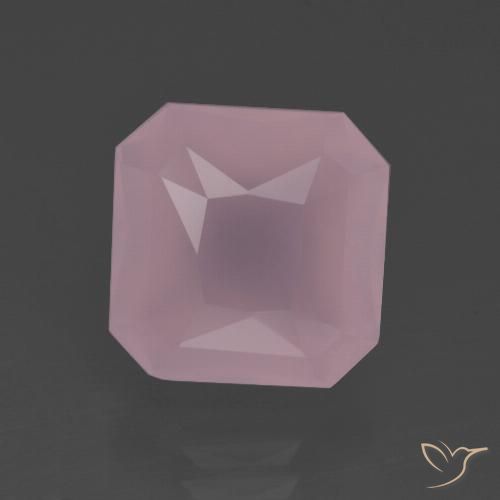 6.36ct 자연스러운 미디엄 핑크 로즈 쿼츠, 에메랄드 컷, 투명한