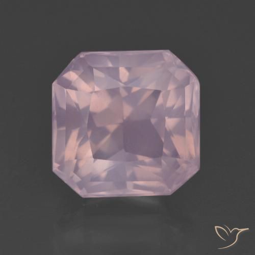 6.65ct 자연스러운 라이트 핑크 로즈 쿼츠, 에메랄드 컷, 투명한