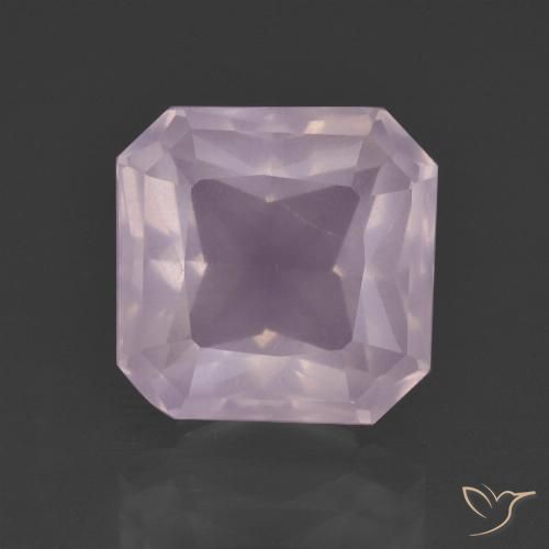 6.62ct 자연스러운 라이트 핑크 로즈 쿼츠, 에메랄드 컷, 투명한