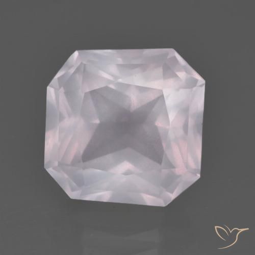 6.14ct 자연스러운 베리 라이트 로즈 핑크 로즈 쿼츠, 에메랄드 컷, 투명한