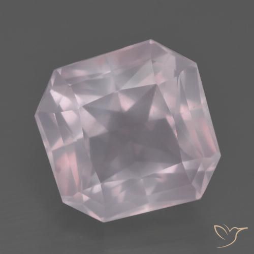 7.83ct 자연스러운 로즈 핑크 로즈 쿼츠, 에메랄드 컷, 투명한