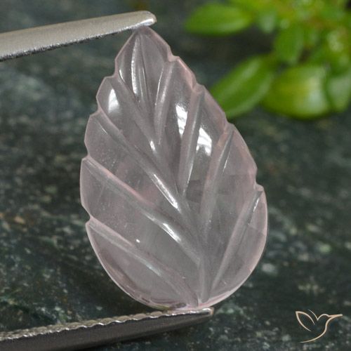2.95ct 자연스러운 플라밍고 핑크 로즈 쿼츠, 플라워 컷, 투명한