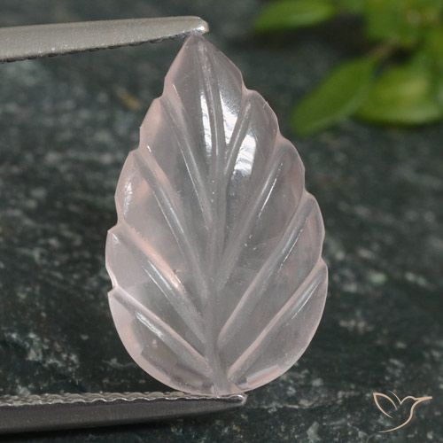2.66ct 자연스러운 플라밍고 핑크 로즈 쿼츠, 플라워 컷, 투명한
