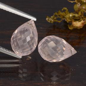 6.56캐럿 천연 핑크 로즈 쿼츠 보석, 브리올레트, 10.7×7.1 mm, VS