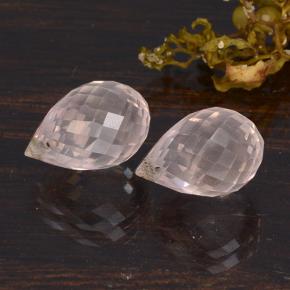 6.56캐럿 천연 핑크 로즈 쿼츠 보석, 브리올레트, 10.7×7.1 mm, VS