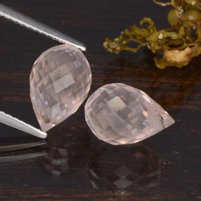 6.56캐럿 천연 핑크 로즈 쿼츠 보석, 브리올레트, 10.7×7.1 mm, VS