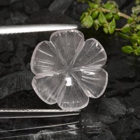 4.90캐럿 천연 화이트 로즈 쿼츠, 플라워 컷, 15.9×15.8 mm, 투명한