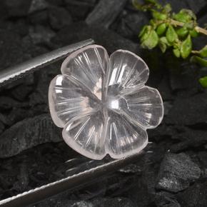 4.90캐럿 천연 화이트 로즈 쿼츠, 플라워 컷, 15.9×15.8 mm, 투명한