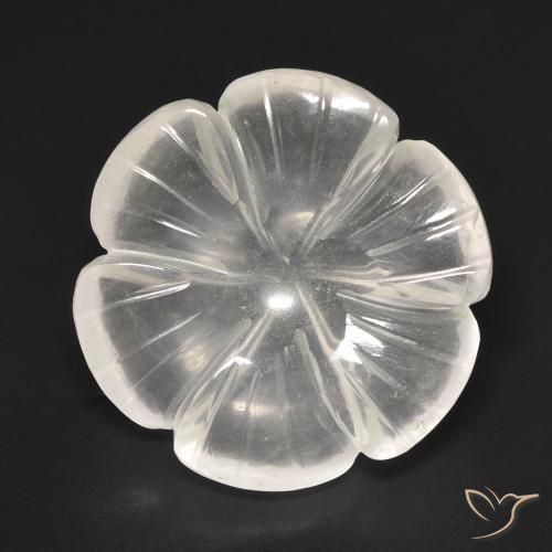 10.91ct 자연스러운 매우 밝은 분홍색 로즈 쿼츠, 플라워 컷, 투명한