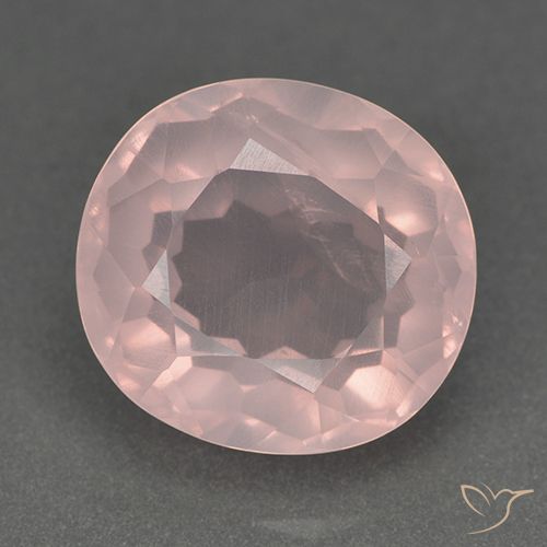 11.37ct 자연스러운 미디엄 핑크 로즈 쿼츠, 타원형, 투명한