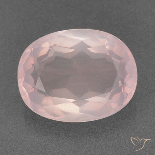 10.79ct 자연스러운 코랄 핑크 로즈 쿼츠, 타원형, 투명한