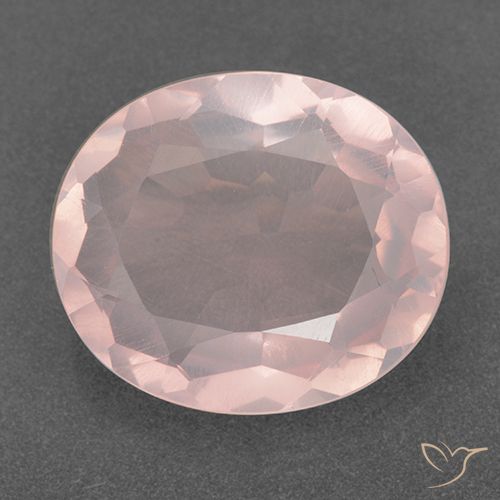 13.18ct 자연스러운 로즈 핑크 로즈 쿼츠, 타원형, 투명한