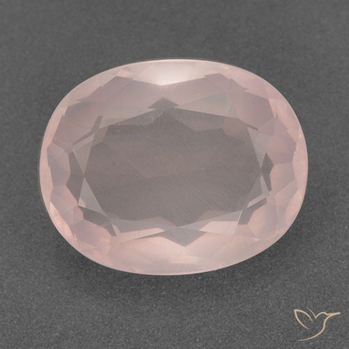 11.99ct 자연스러운 코랄 핑크 로즈 쿼츠, 타원형, 투명한