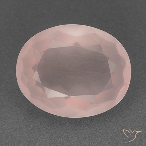 18.51ct 자연스러운 라이트 코랄 핑크 로즈 쿼츠, 타원형, 투명한