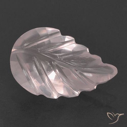 2.62캐럿 천연 라이트 코랄 핑크 로즈 쿼츠, 플라워 컷, 투명한