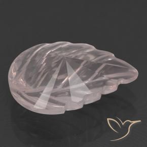 2.62캐럿 천연 라이트 코랄 핑크 로즈 쿼츠, 플라워 컷, 투명한