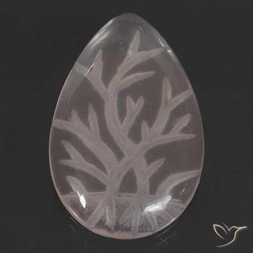 9.58ct 자연스러운 라이트 코랄 핑크 로즈 쿼츠, 배 모양, 투명한