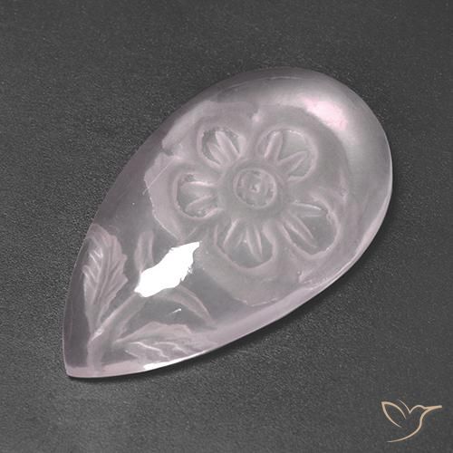 13.62ct 자연스러운 매우 밝은 분홍색 로즈 쿼츠, 배 모양, 투명한