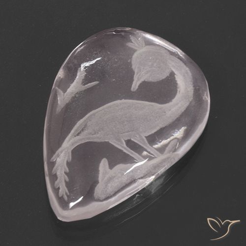 9.73ct 자연스러운 라이트 핑크 로즈 쿼츠, 배 모양, 투명한
