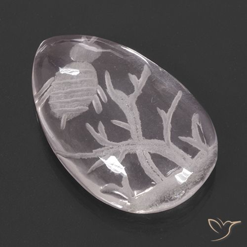 9.26ct 자연스러운 무색 로즈 쿼츠, 배 모양, 투명한