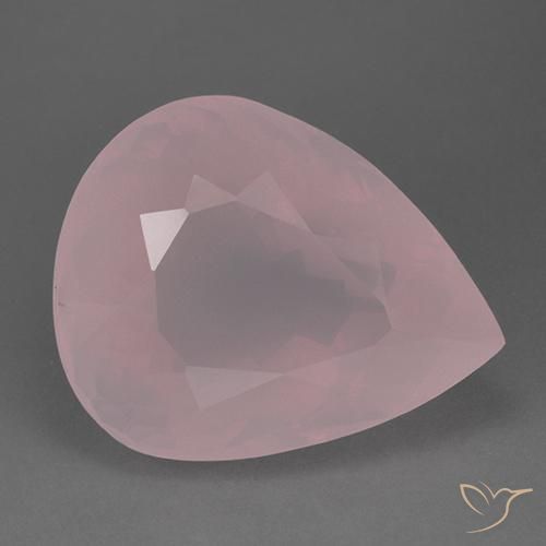 83.50ct 자연스러운 라이트 로즈 핑크 로즈 쿼츠, 배 모양, 투명한
