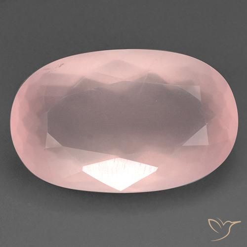 55.44ct 자연스러운 미디엄 핑크 로즈 쿼츠, 타원형, 투명한