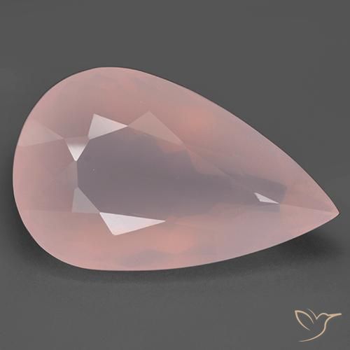 85.78ct 자연스러운 라이트 핑크 로즈 쿼츠, 배 모양, 투명한