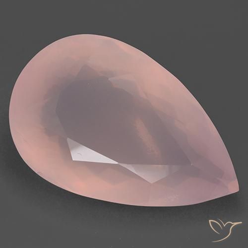 167.02ct 자연스러운 로즈 핑크 로즈 쿼츠, 배 모양, 투명한