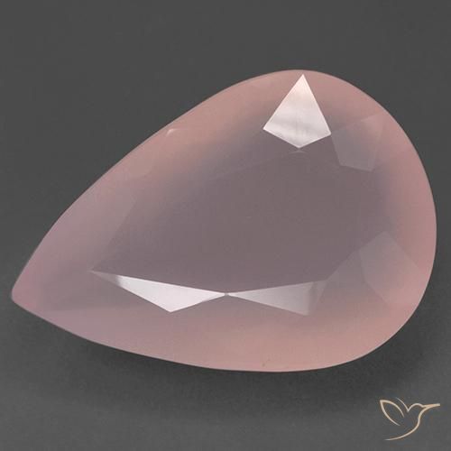 188.20ct 자연스러운 미디엄 핑크 로즈 쿼츠, 배 모양, 투명한