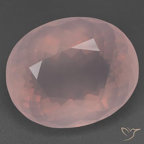 51.41ct 자연스러운 미디엄 핑크 로즈 쿼츠, 타원형, 투명한