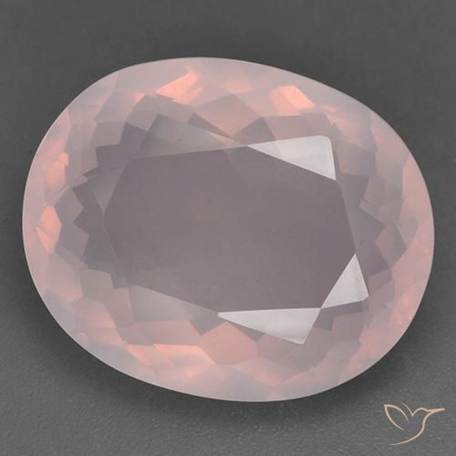 24.14ct 자연스러운 로즈 핑크 로즈 쿼츠, 타원형, 투명한