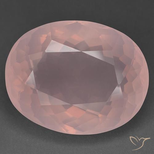 56.48ct 자연스러운 로즈 핑크 로즈 쿼츠, 타원형, 투명한