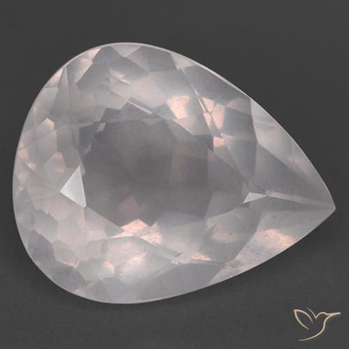 26.48ct 자연스러운 베리 라이트 로즈 핑크 로즈 쿼츠, 배 모양, 투명한
