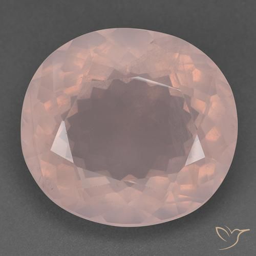 44.89ct 자연스러운 라이트 코랄 핑크 로즈 쿼츠, 타원형, 투명한