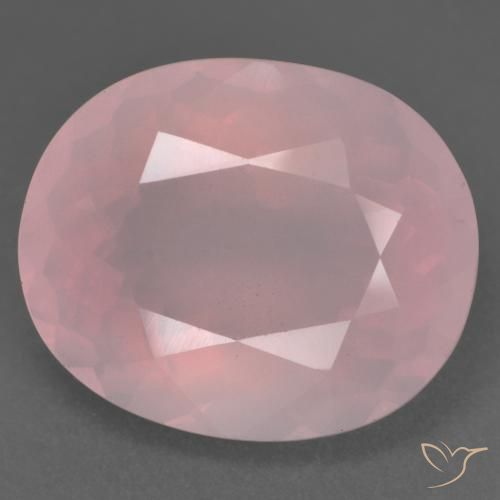22.53ct 자연스러운 미디엄 핑크 로즈 쿼츠, 타원형, 투명한