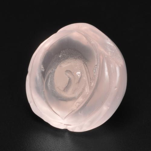 14.00캐럿 천연 라이트 핑크 로즈 쿼츠, 플라워 컷, 15.9×15.2 mm, 투명한