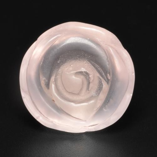 14.00캐럿 천연 라이트 핑크 로즈 쿼츠, 플라워 컷, 15.9×15.2 mm, 투명한