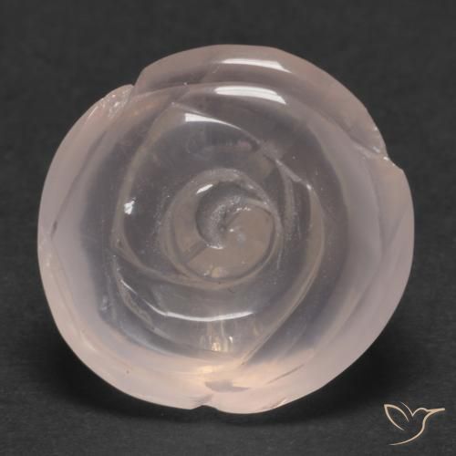 17.48ct 자연스러운 플라밍고 핑크 로즈 쿼츠, 플라워 컷, 투명한