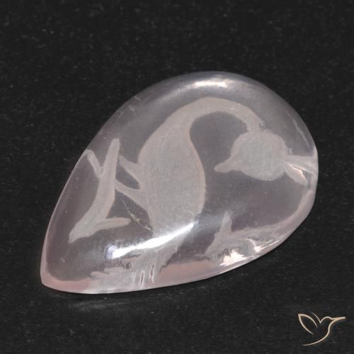 9.31ct 자연스러운 매우 밝은 분홍색 로즈 쿼츠, 배 모양, 투명한