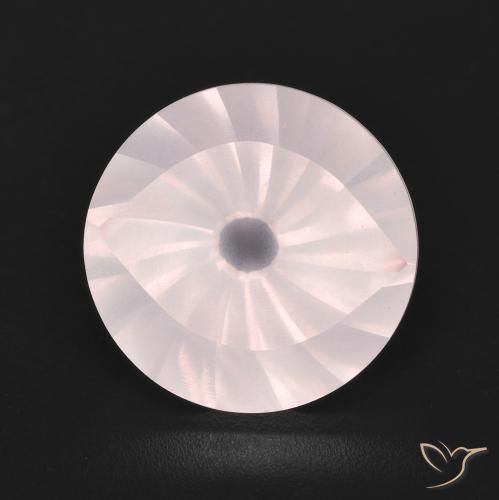 5.66ct 자연스러운 라이트 피치 로즈 로즈 쿼츠, 둥근, 투명한
