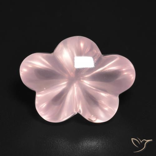 9.56ct 자연스러운 미디엄 핑크 로즈 쿼츠, 플라워 컷, 투명한