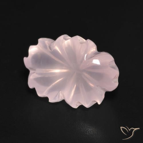 6.60ct 자연스러운 라이트 핑크 로즈 쿼츠, 플라워 컷, 투명한