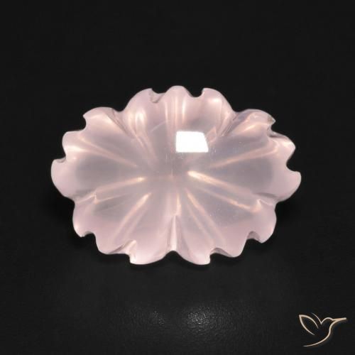 6.71ct 자연스러운 라이트 핑크 로즈 쿼츠, 플라워 컷, 투명한