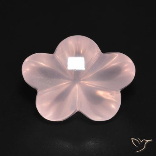 9.48ct 자연스러운 미디엄 라이트 핑크 로즈 쿼츠, 플라워 컷, 투명한