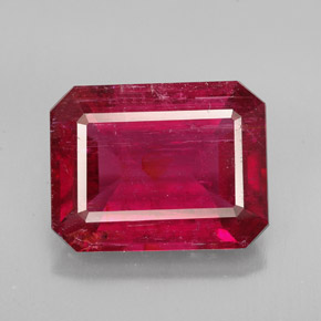 6.13캐럿 천연 핑크 레드 루벨라이트 투르말린, 에메랄드 컷, 13×10.1 mm, SI