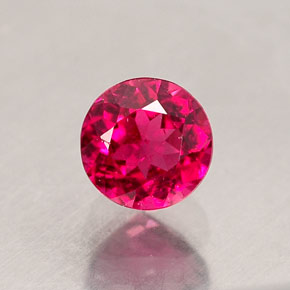 0.71캐럿 천연 핑크 레드 루벨라이트 투르말린, 라운드 컷, 5.14 mm, VS