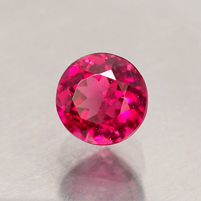 0.71캐럿 천연 핑크 레드 루벨라이트 투르말린, 라운드 컷, 5.14 mm, VS