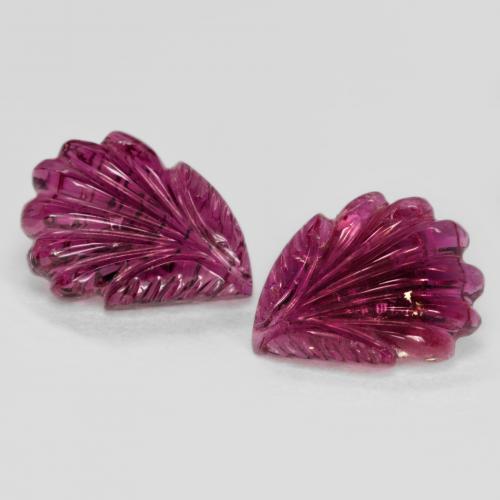 4.78캐럿 천연 라즈베리 레드 루벨라이트 투르말린 보석, 플라워 컷, 12×9.1 mm, 투명한